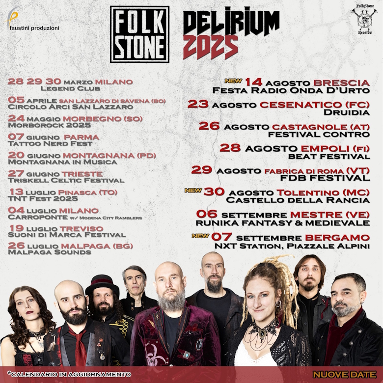 Folkstone: prosegue anche ad agosto il Delirium Tour 2025