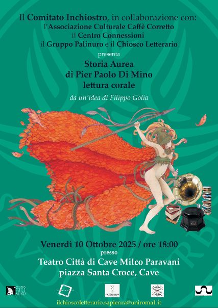 STORIA AUREA, di Pier Paolo di Mino – Lettura Corale – da un’idea di Filippo Golia – venerdì 10 ottobre 2025, Cave (RM)