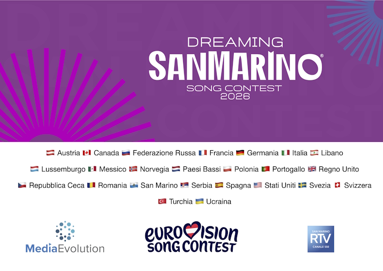 Dreaming San Marino Song Contest: oltre 300 iscrizioni provenienti da 24 paesi, la Spagna in prima linea. Il 20 novembre al via i casting
