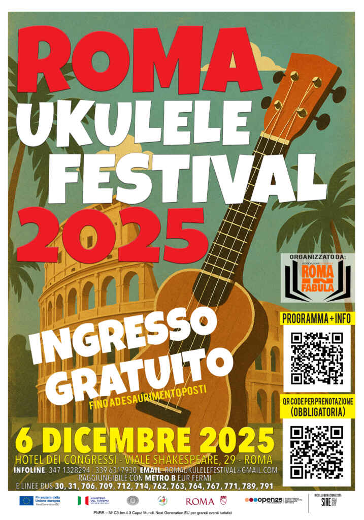 Roma Ukulele Festival 2025: il 6 dicembre all’Hotel dei Congressi la Capitale celebra l’ukulele tra musica, creatività e condivisione