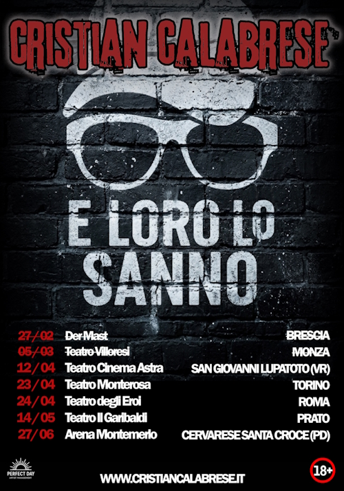 Cristian Calabrese nuovi appuntamenti per lo spettacolo “E loro lo sanno”